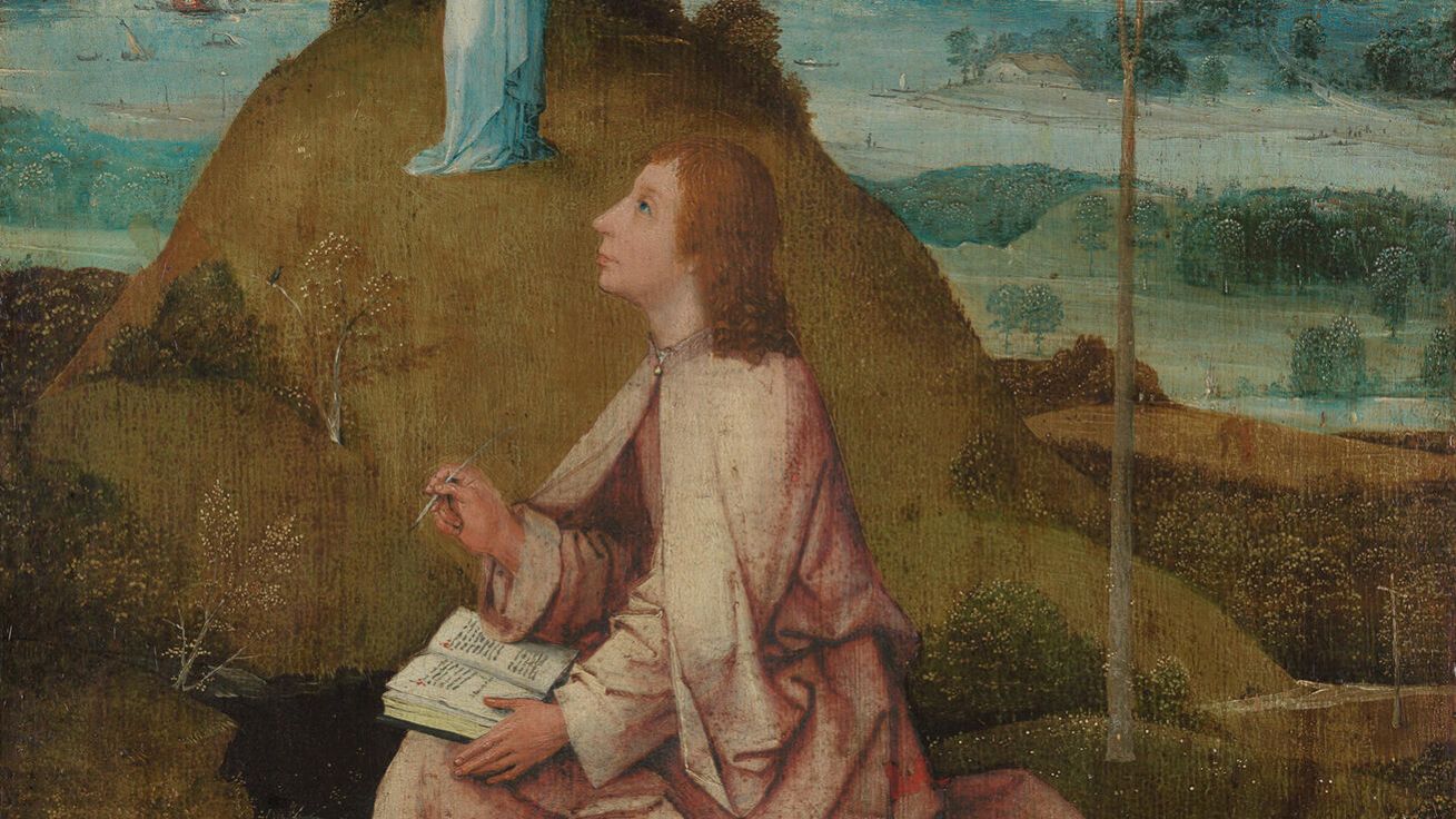 image:Image Hieronymus Bosch (cca 1450–1510): Svatý Jan na Patmu, 1489, olej na desce, Státní muzea, Berlín.