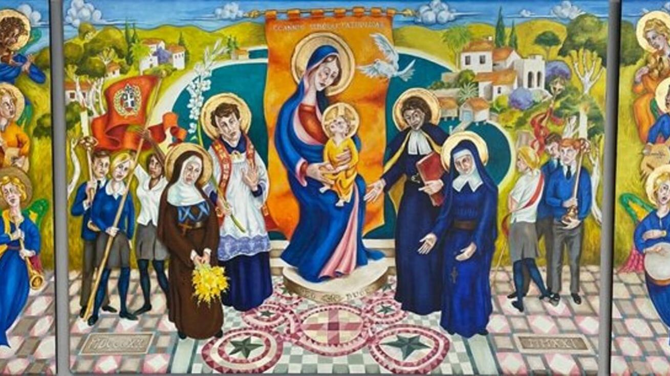 image:Image Na triptychu k 200. výročí katolického školství v Austrálii pracovali tamní studenti celý rok.
