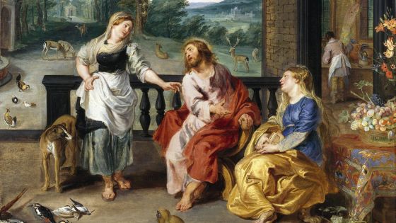 image:Image Jan Brueghel mladší (1601–1678) a Peter Paul Rubens (1577–1640): Kristus v domě Marty a Marie, olej na plátně, Irská národní galerie, Dublin.