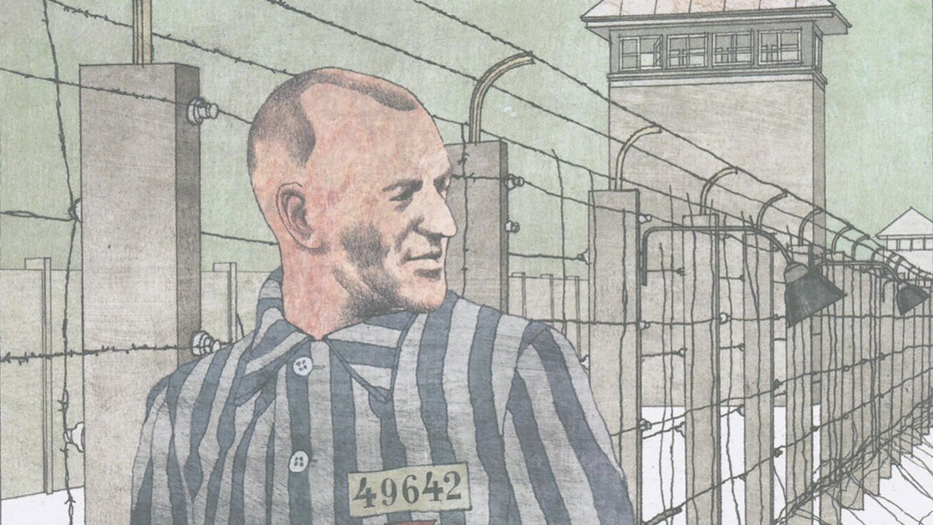 image:Image P. Richard Henkes v Dachau v komiksu německých tvůrců Alexandry Kardinarové a Volkera Schlechta (umělecké jméno Drushba Pankow).
