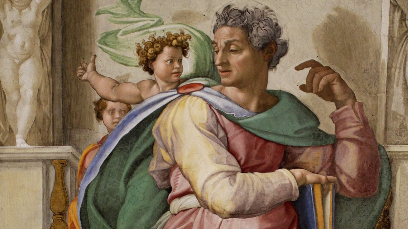 image:Image Michelangelo Buonarroti (1475–1564), prorok Izaiáš (detail), nástěnná malba v Sixtinské kapli (1508–1512), Vatikán.