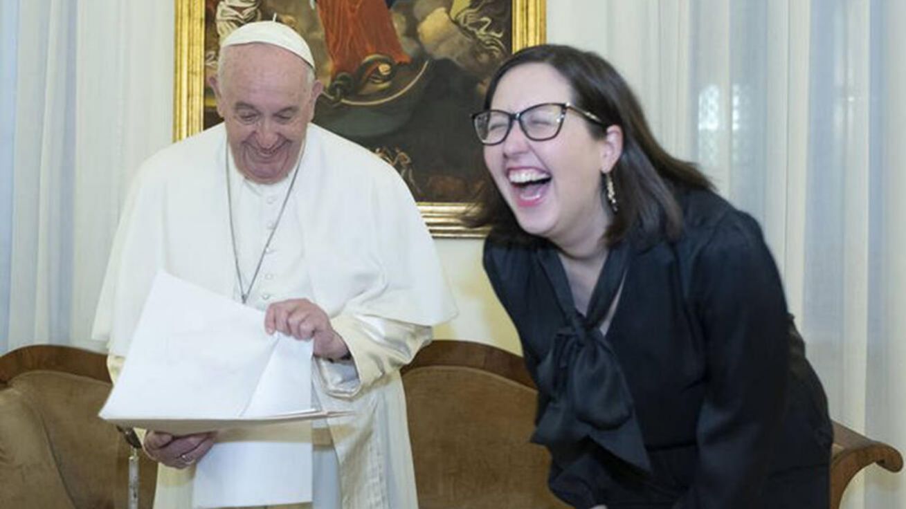image:Image Při rozhovoru s papežem bylo i veselo, svěřila se reportérka.