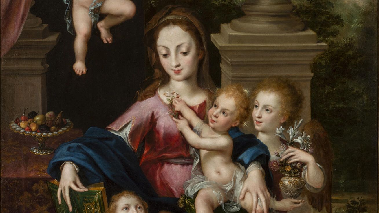 Dirk de Quade van Ravensteyn: Madona s děckem a muzicírujícími anděly. image:Image Dirk de Quade van Ravensteyn: Madona s děckem a muzicírujícími anděly.