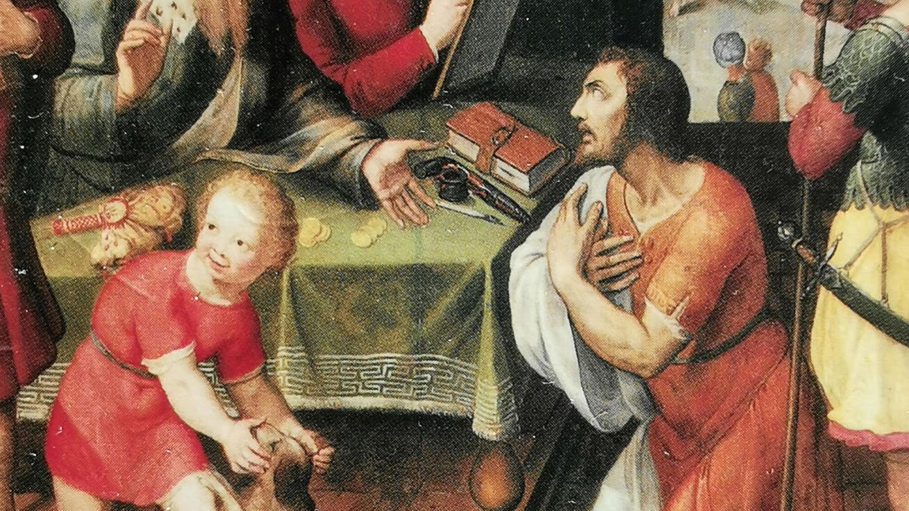 image:Image Pieter Pourbus: Podobenství o nemilosrdném služebníku (olej na plátně, cca 1570, soukromá sbírka).