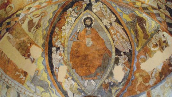 image:Image Ježíš Kristus Pantokrator, románská freska z kostela svatých Justa a Pastora ze španělské Segovie.