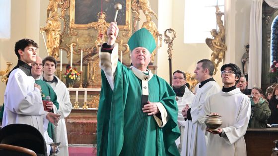 image:Image Arcibiskup Jan Graubner žehná nově opravené varhany v benáteckém kostele sv. Máří Magdalény.