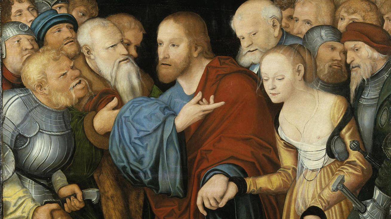 image:Image Lucas Cranach starší: Ježíš a cizoložná žena, kol. 1537, Národní muzeum ve Stockholmu, Švédsko.