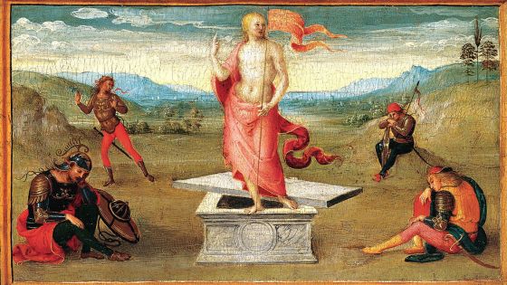 image:Image Pietro Perugino (1448–1523): Kristovo zmrtvýchvstání, 1497 až 1507, tempera na dřevě, Metropolitní muzeum umění v New Yorku, USA.