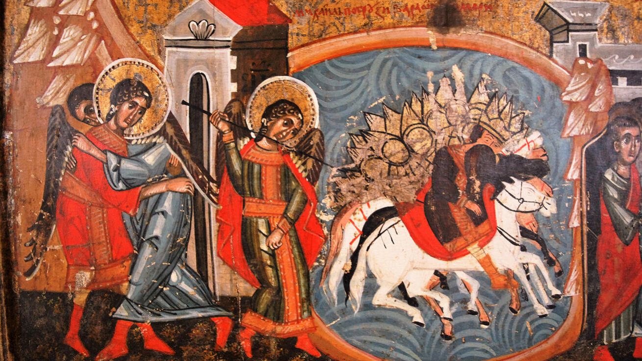 image:Image Detail ikony s archandělem Michaelem, původně pocházející z chrámu sv. Dimitrije v Rovném (kol. 1550–1580, Šarišské muzeum v Bardejově, Slovensko).