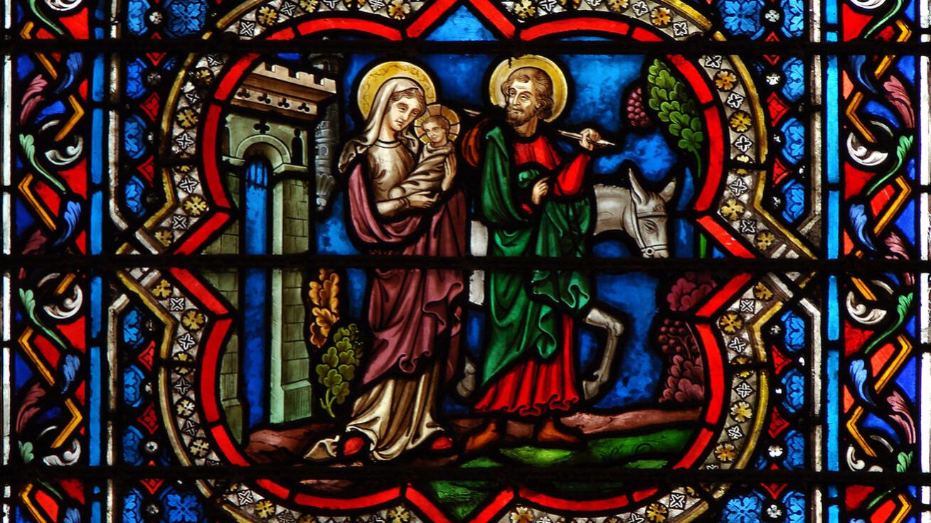 image:Image Vitrážové okno v pařížské katedrále Notre Dame – Útěk do Egypta.