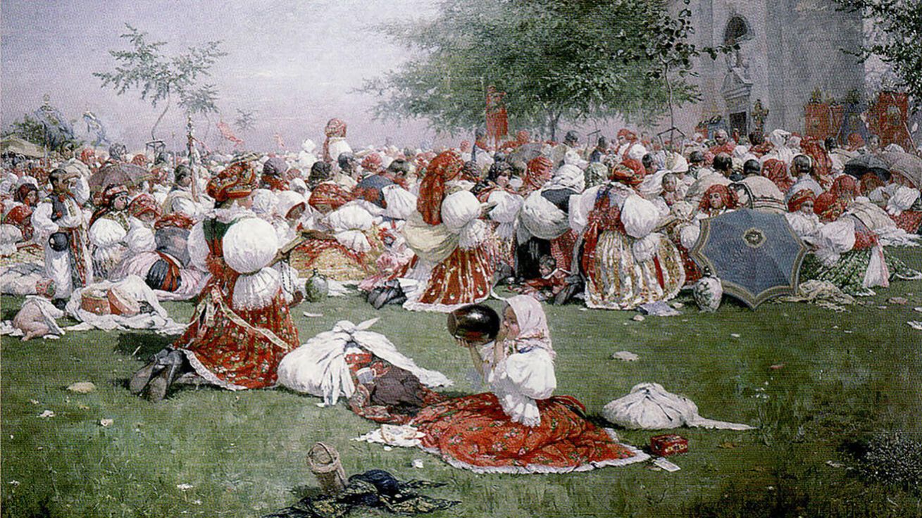 image:Image Pouť u sv. Antonínka, jak ji namaloval Joža Uprka v roce 1894.