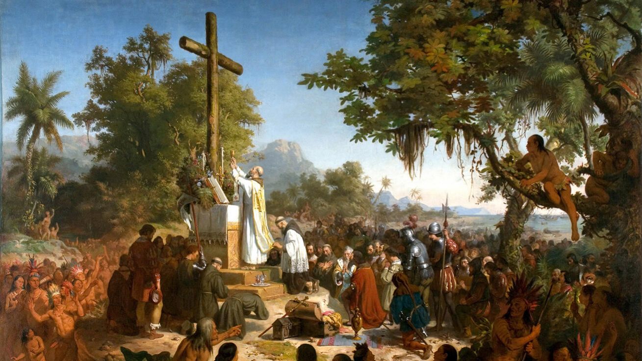 image:Image Victor Meirelles: První mše v Brazílii (olej na plátně, kol. 1860, Národní muzeum umění, Rio de Janeiro, Brazílie).