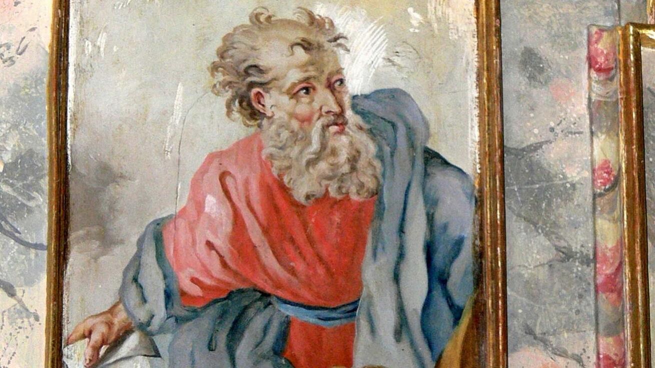 image:Image Evangelista svatý Marek (malba na kazatelně farního kostela v obci Hüttau, Rakousko).