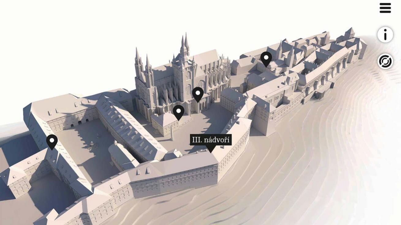image:Image Aplikace provede i po nepřístupných místech Pražského hradu.