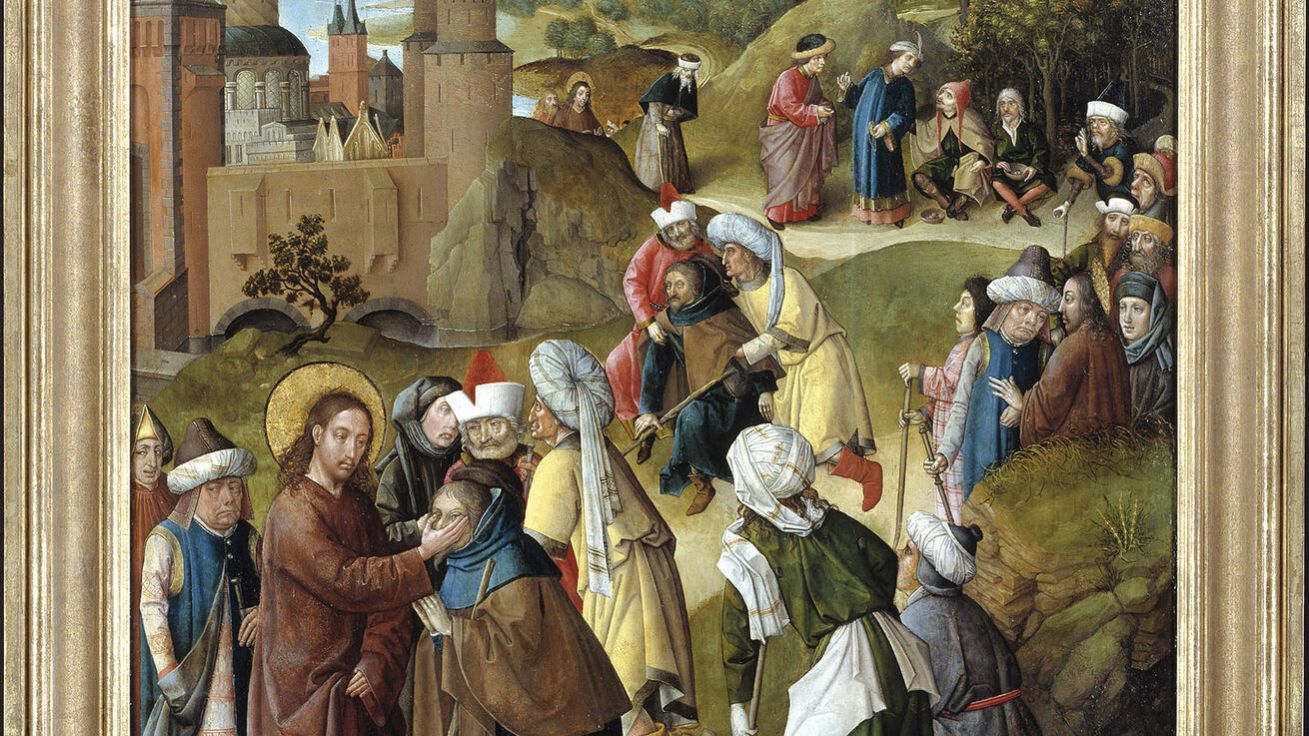 image:Image Mistr sbírání many: Uzdravení slepého žebráka cestou z Jericha, 1470 až 1479, Museum Catharijneconvent, Utrecht, Holandsko.