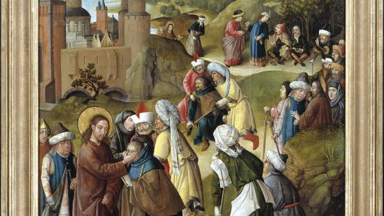 image:Image Mistr sbírání many: Uzdravení slepého žebráka cestou z Jericha, 1470 až 1479, Museum Catharijneconvent, Utrecht, Holandsko.