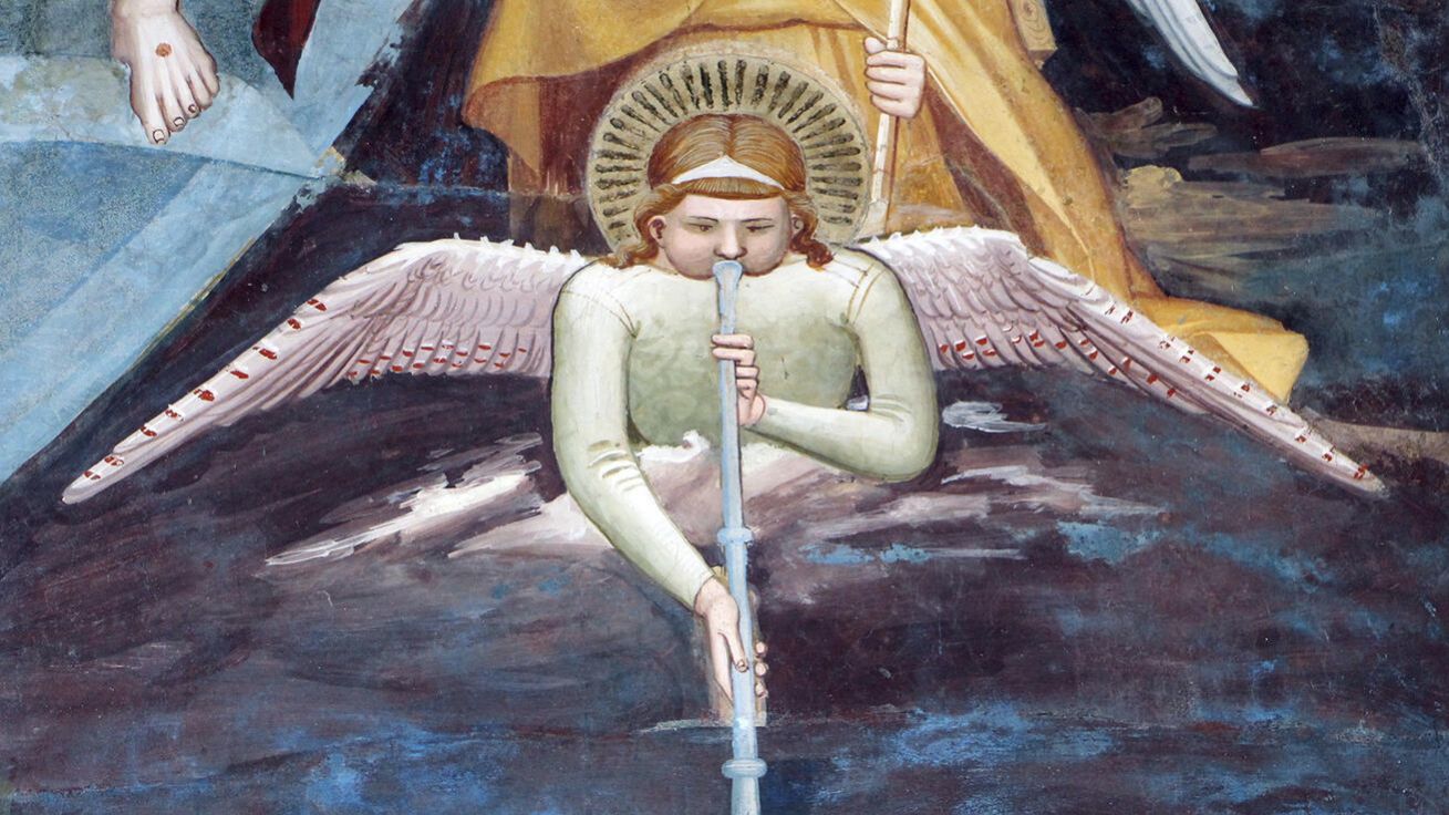 image:Image „Potom pošle anděly a shromáždí své vyvolené ze čtyř světových stran…“ (Mk 13,27). Detail fresky Maso di Banca, kol. 1340, kaple rodiny Bardiů v bazilice sv. Kříže ve Florencii.