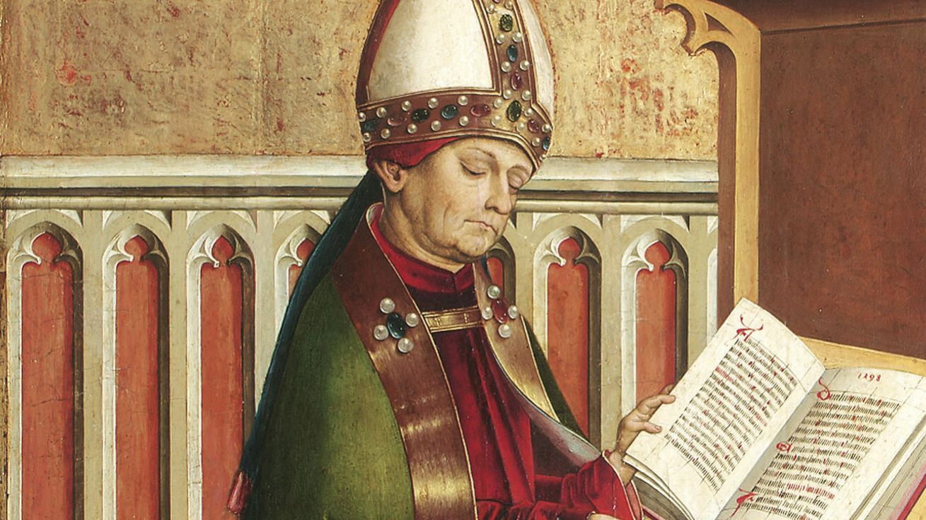 image:Image Mistr oltáře z Grossgmain: Svatý Ambrož (kol. 1498, Uměleckohistorické muzeum ve Vídni, Rakousko).