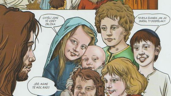 image:Image Jazyk komiksového evangelia je velmi současný, příběh se tak přiblíží dnešnímu čtenáři.