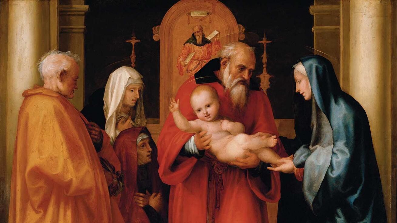 image:Image Fra Bartolomeo: Uvedení Páně do chrámu (1516, olej na desce, Uměleckohistorické muzeum ve Vídni, Rakousko).