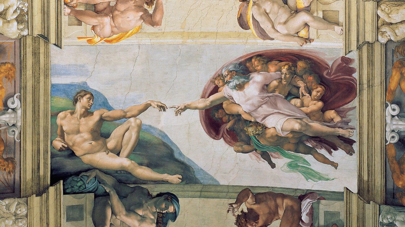 image:Image Práce na Stvoření světa v Sixtinské kapli Michelangela vyčerpávala.