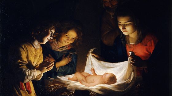 image:Image Kdo všechno se přišel narozenému Ježíši poklonit? Některé postavy na obrazech a betlémské figurky se do příběhu dostaly díky apokryfům. Takto před čtyřmi sty lety ztvárnil Klanění se dítěti Gerard van Honthorst.