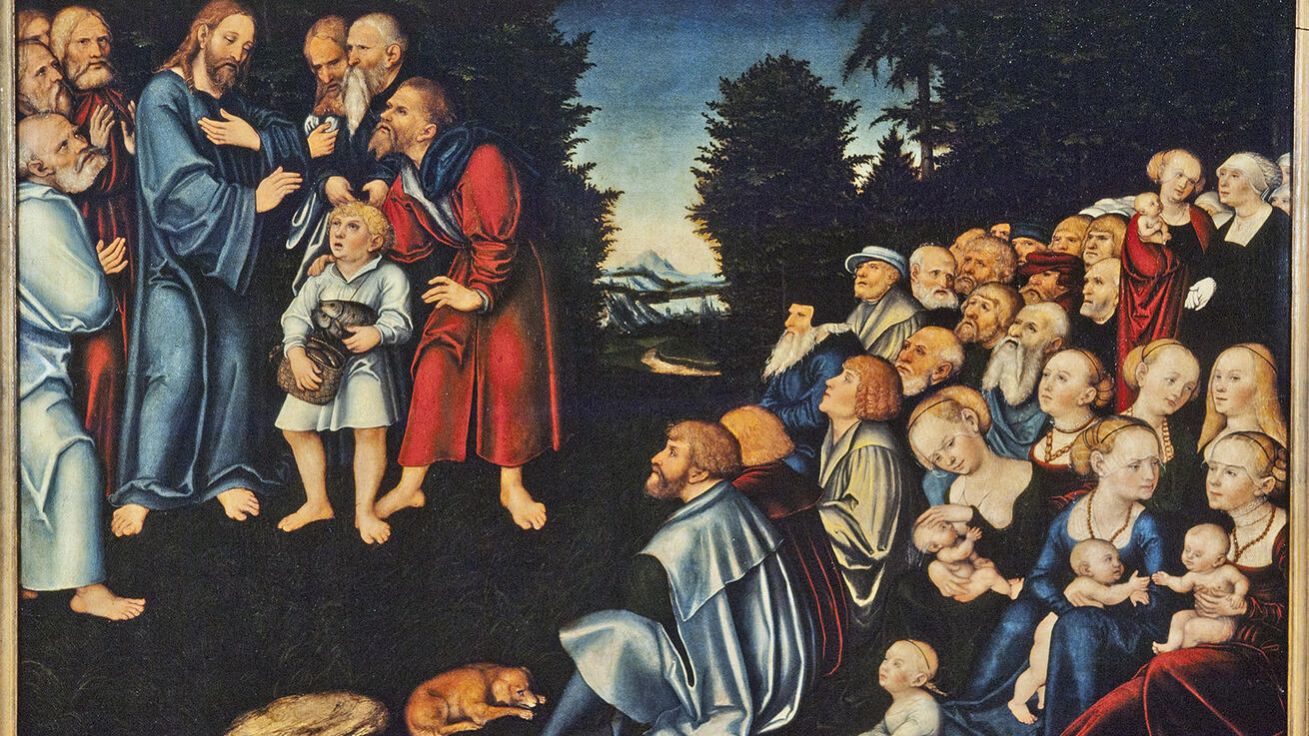 image:Image Lucas Cranach (1472–1553): Rozmnožení chlebů a ryb (olej na desce, Národní muzeum ve Stockholmu, Švédsko).