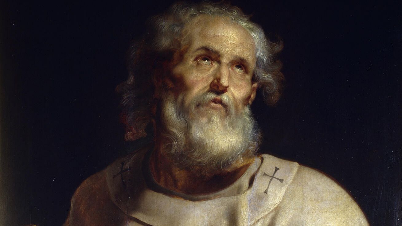image:Image Peter Paul Rubens (1577–1640): Apoštol Petr s atributy papežství – palliem a klíči od nebeského království (1610 až 1612, olej na desce, Národní muzeum Prado, Madrid, Španělsko).