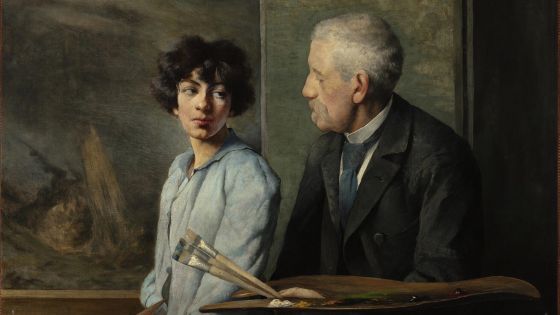 image:Image Josefína Mařáková zachytila sebe a svého otce jako žákyni a mistra i jako dva kolegy sloužící témuž umění. Proslulosti Julia Mařáka však nedosáhla, i vzhledem ke své předčasné smrti.