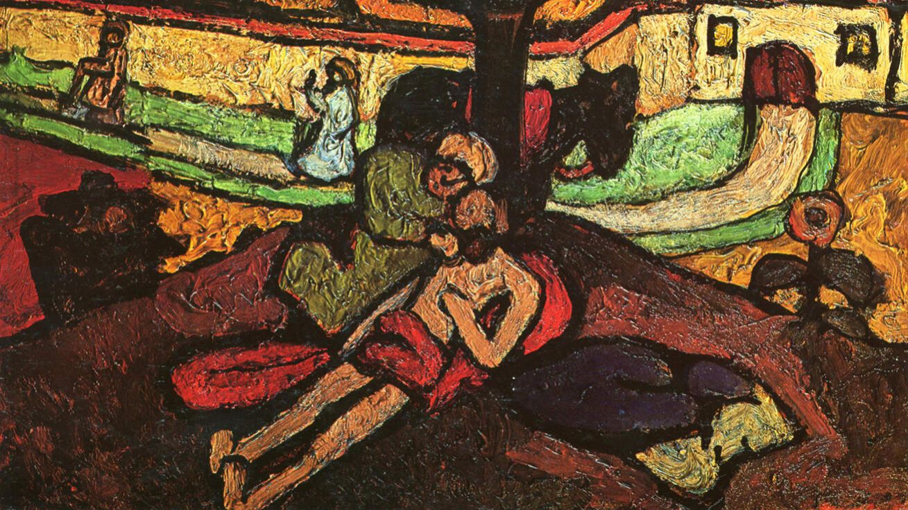 image:Image Paula Modersohn-Becker (1876–1907): Milosrdný Samaritán (olej na desce, 1907, Muzeum Ludwiga Roselia, Brémy, Německo).