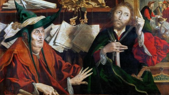 image:Image Marinus van Reymerswaele (1490-1567): Podobenství o nepoctivém správci (olej na desce, kol. 1540, Umeleckohistorické muzeum ve Vídni, Rakousko).