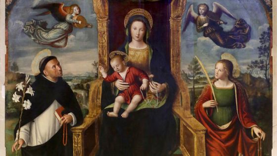 image:Image Ludovico Brea (1450–1523): Panna Maria Růžencová (detail, kol. 1513, klášter sv. Dominika,