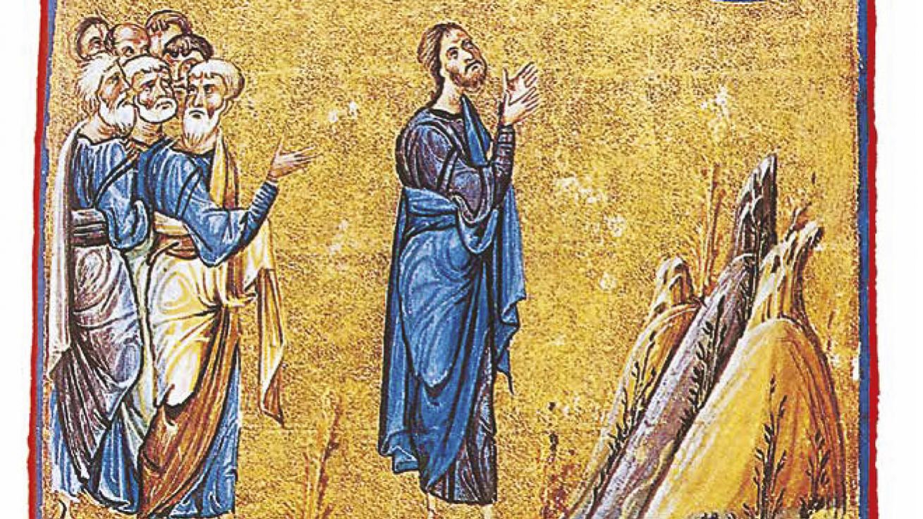 image:Image Miniatura z kláštera Dionisú na hoře Athos (výřez) zobrazující Krista při modlitbě k nebeskému Otci.